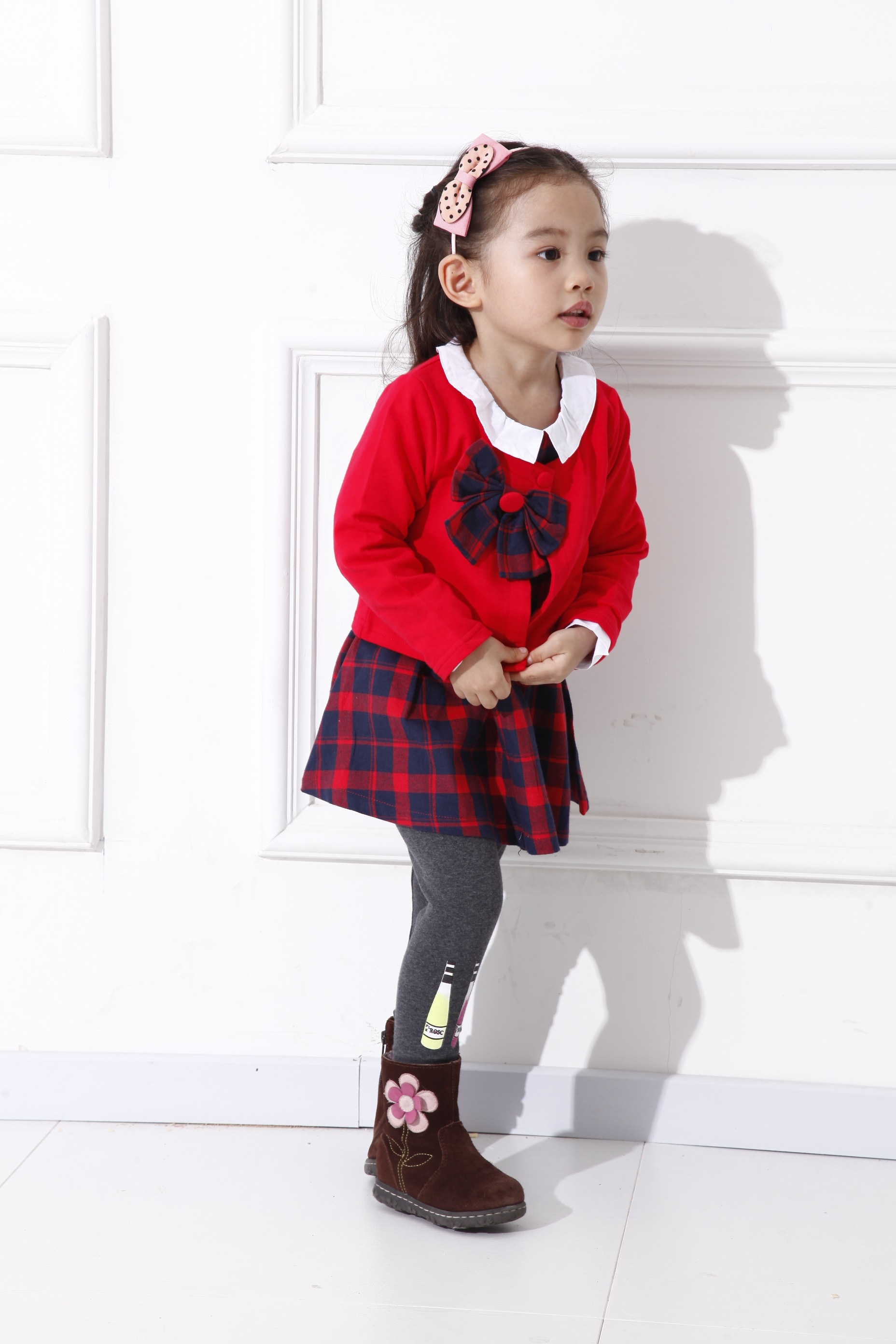 女童套裙春秋装 小童韩版长袖套裙 小孩童装套装女裙 两件套公主裙春装套装表演服装